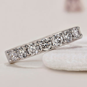 White Gold Wedding Band - 7 Stones