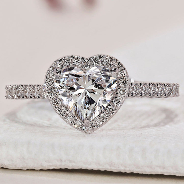Heart Cut Diamond Ring – Pave Setting
