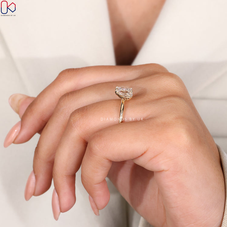 Customise your engagement ring with radiant and pear cut diamonds.
