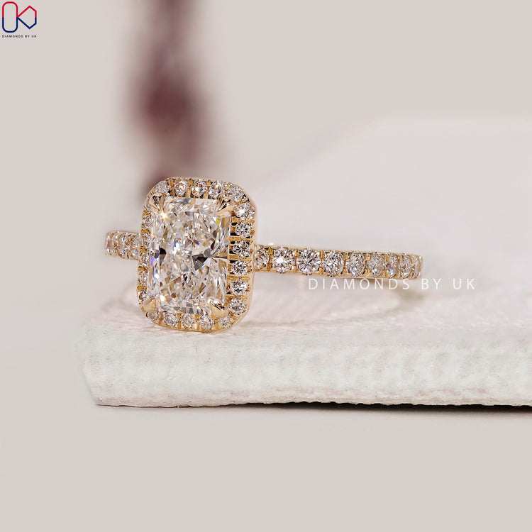 Buy engagement ring and customize ring.
