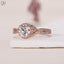 Brilliant Cut Diamond Ring Unique Halo Engagement Ring Twisted Pave Setting Ring Unique Anniversary Ring Solid White Yellow Rose Gold Ring