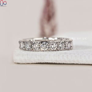 White Gold Wedding Band - 7 Stones