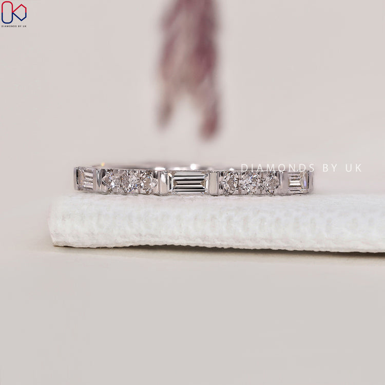 White Gold Wedding Band with a polished finish for classic appeal.