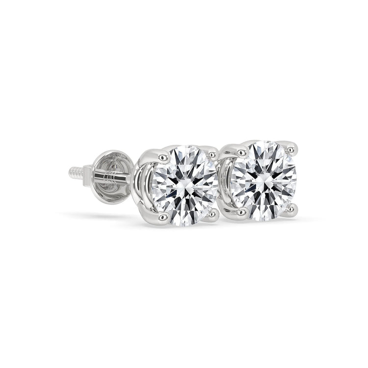 925 Silver Earrings - 5 MM Round Moissanite