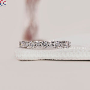 White Gold Diamond Band - Round Cut Diamond