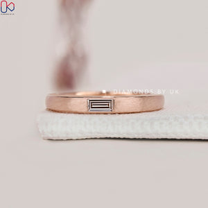 Baguette Cut Diamond Matt Finish Band