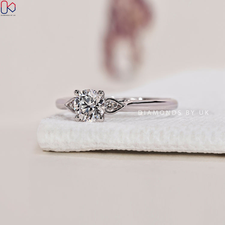 IGI Certified diamonds in a handcrafted engagement ring.