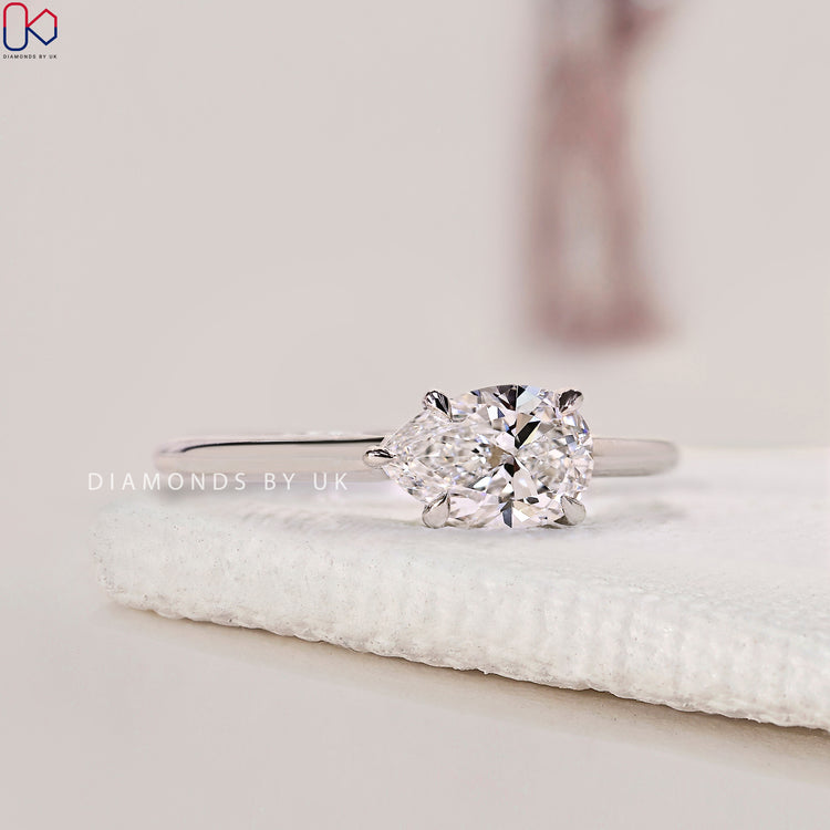 White Gold Claw Prong Ring with brilliant round Lab Grown Diamond.
