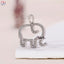 Elephant Pendat for her Good Luck Pendant for Friend Best Anniversary Gift for Wife Round Diamond Pendant