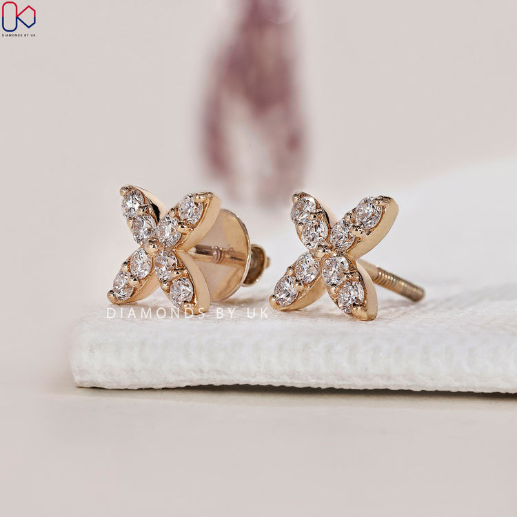 Screw back earrings ensuring a secure and comfortable fit.
