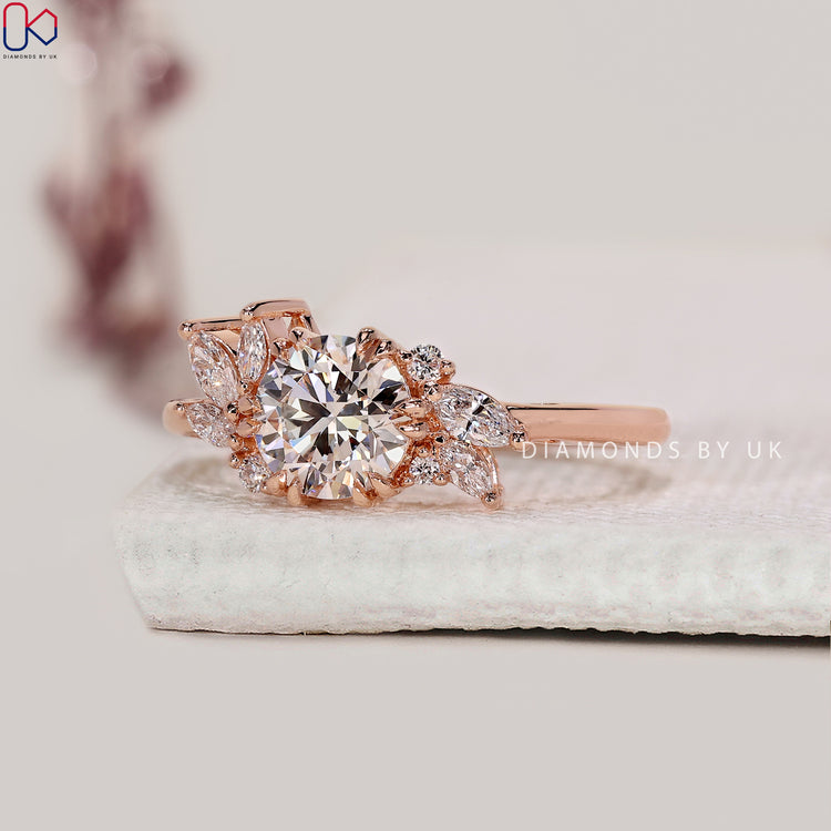 DiamondsbyUK ring crafted as rose gold engagement ring.
