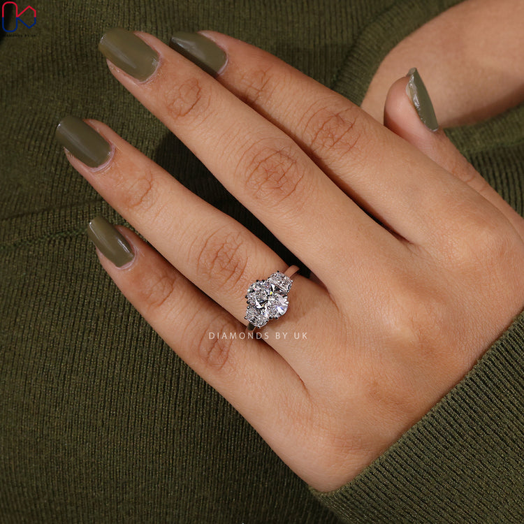 Diamondsbyuk ring with white gold and custom setting.
