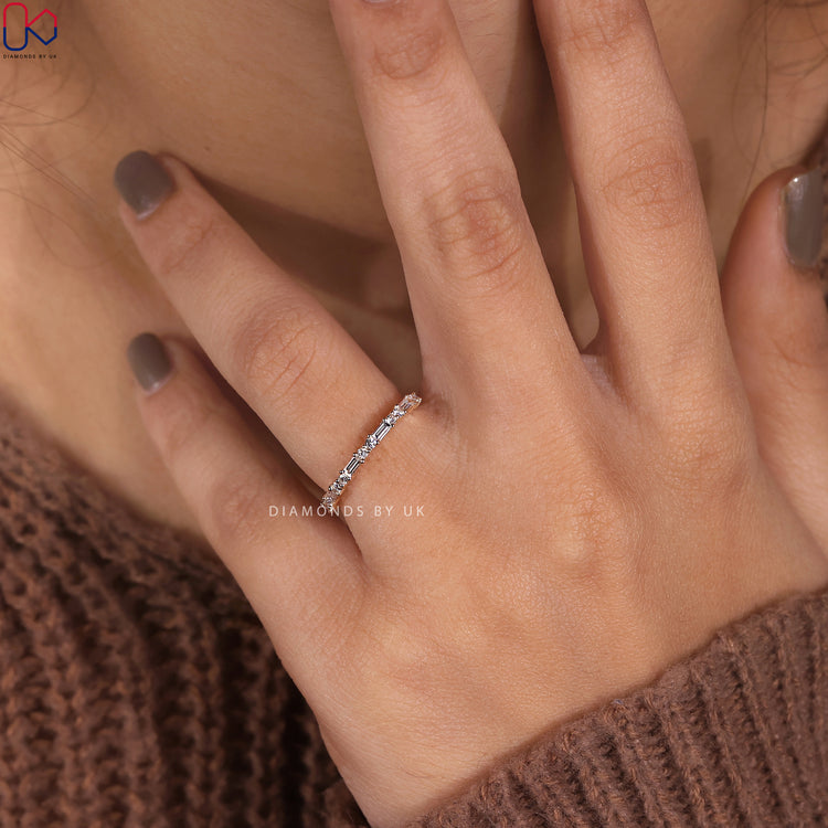 Unique wedding band crafted to reflect your love story.
