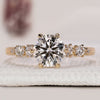 Round diamond engagement ring with 6 claw prong setting.
