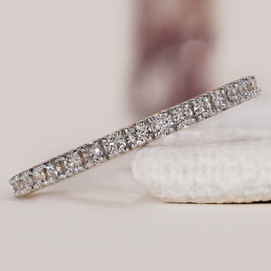 Round Cut Diamond Two Tone Wedding Band
