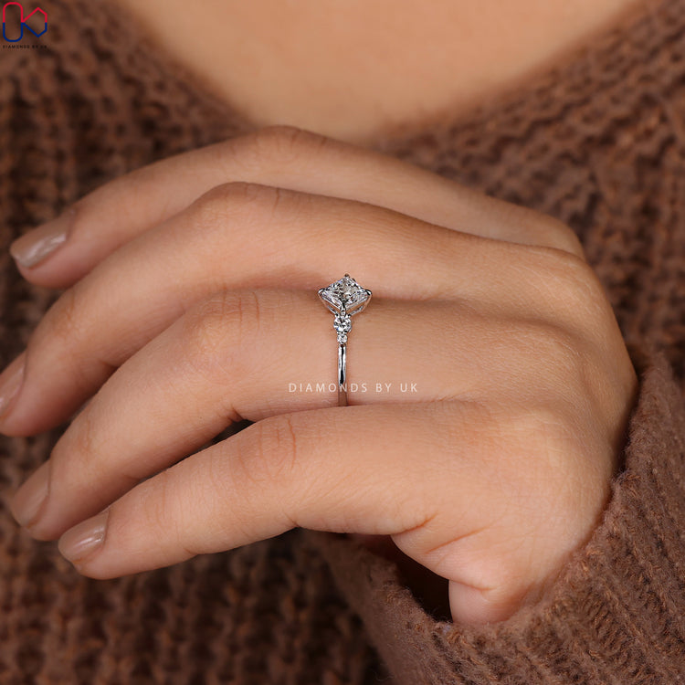 White Gold Princess Cut Engagement Ring