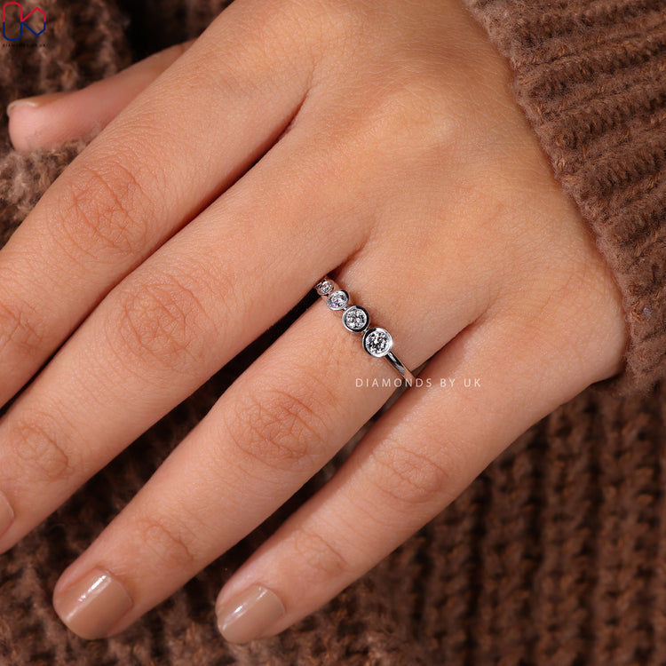 bezel set eternity band crafted as simple wedding band
