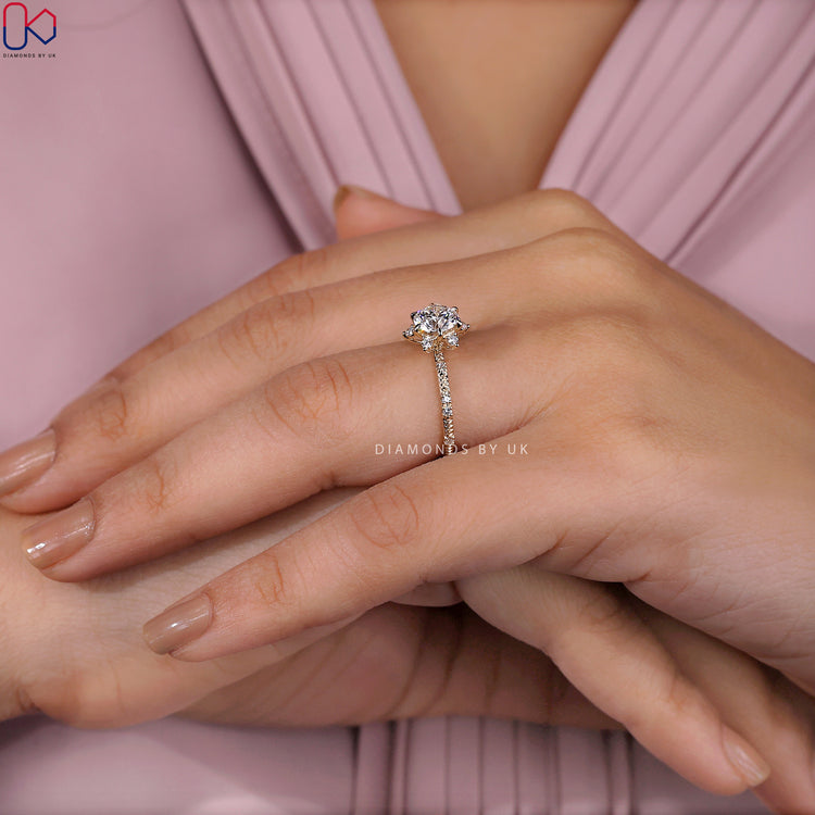 Lab grown diamond ring with IGI certification for guaranteed quality.
