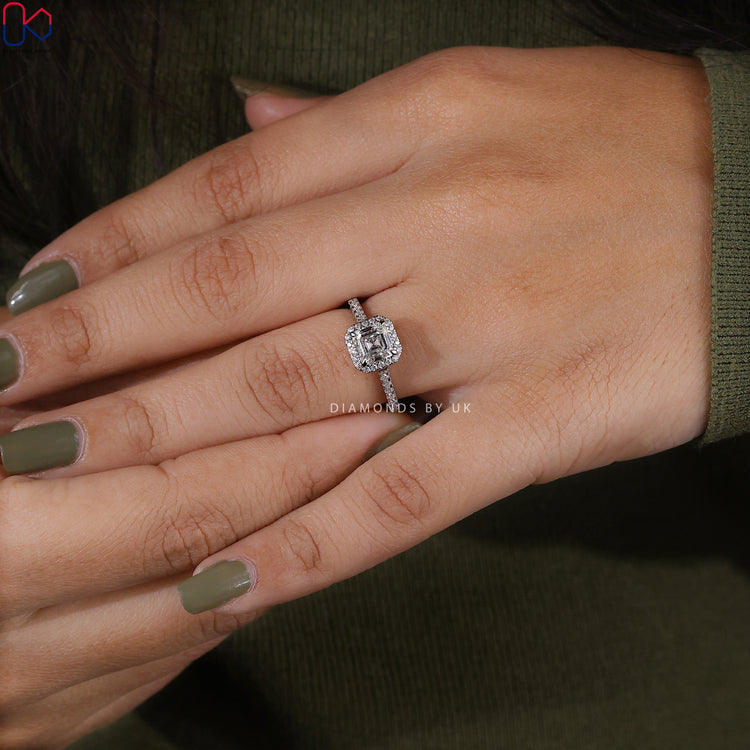 Lab Grown Diamond Ring in handmade ring.
