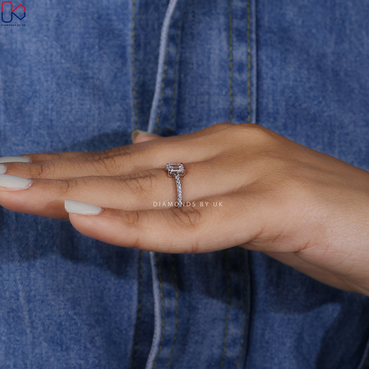 Lab Grown Diamond Ring in handmade ring.
