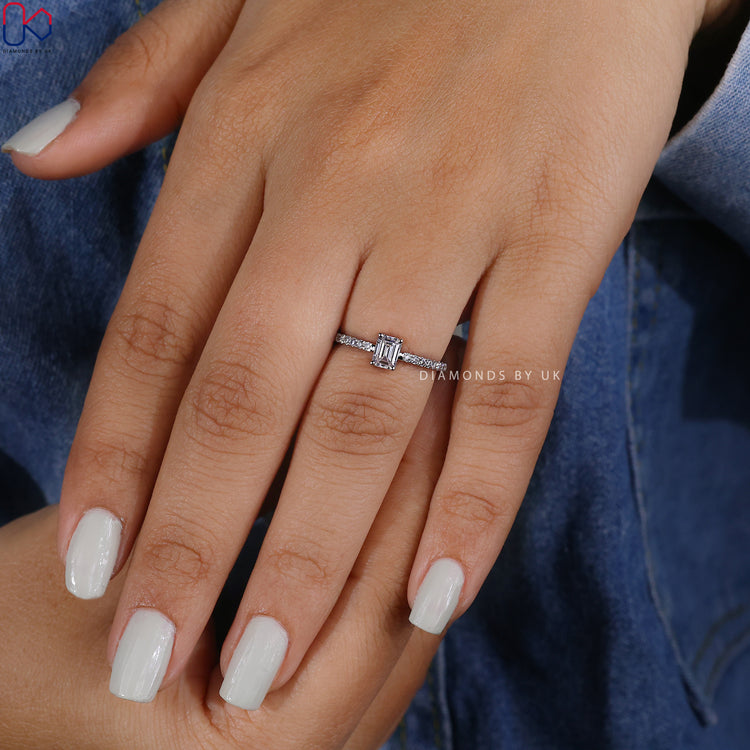 White gold diamond ring with handmade ring.
