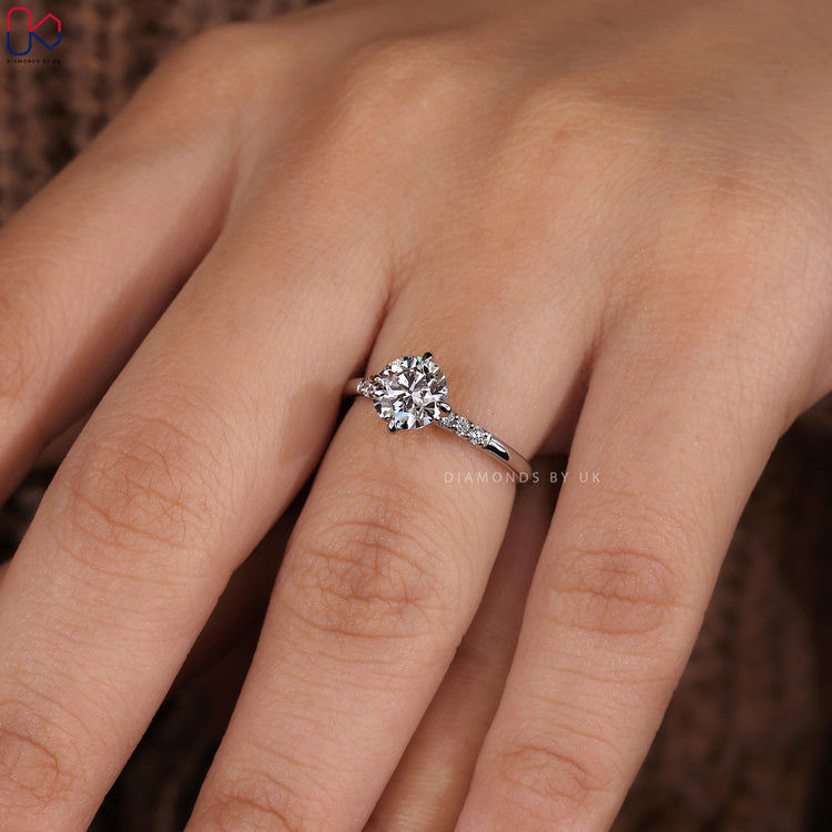 Diamondsbyuk handmade Round diamond engagement ring.