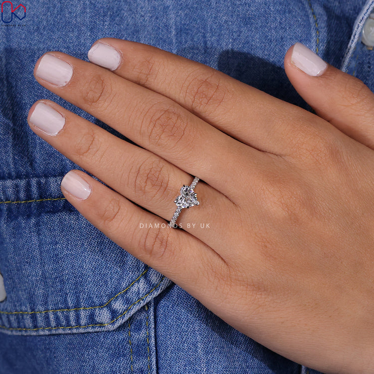 Handmade Jewellery featuring a heart diamond design.
