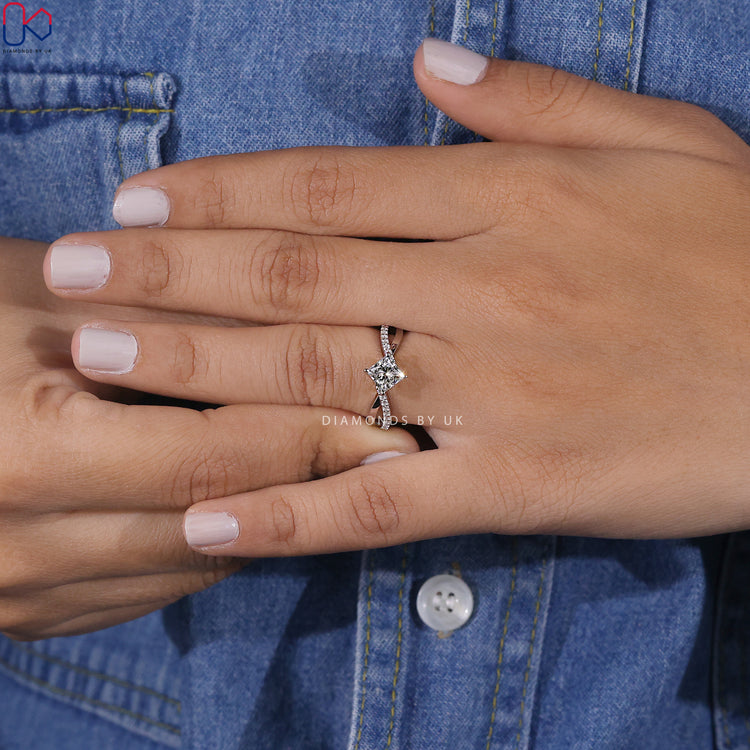 Euro shank engagement ring with a secure, comfortable fit.
