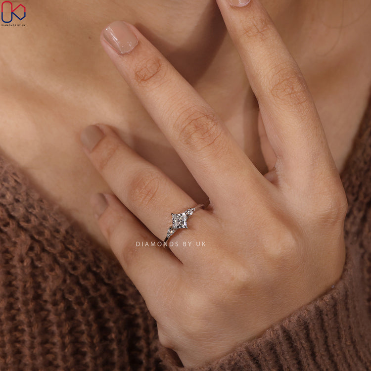 White Gold Princess Cut Engagement Ring