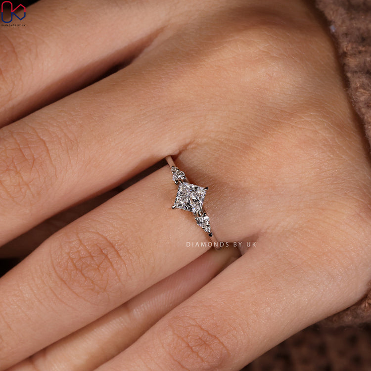 White Gold Princess Cut Engagement Ring