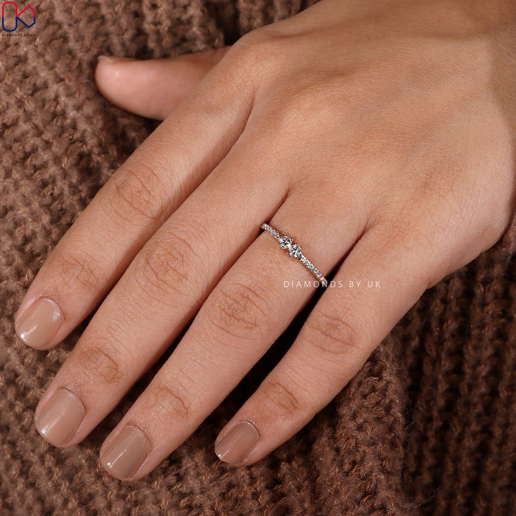 2 stone wedding band designed as unique wedding band

