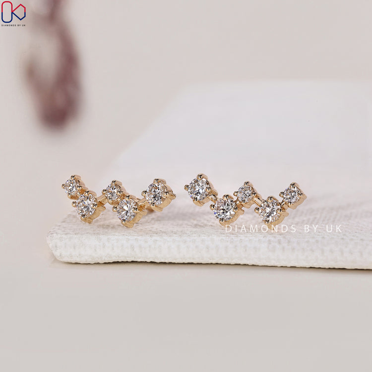IGI certified diamond earrings for assured quality and shine.
