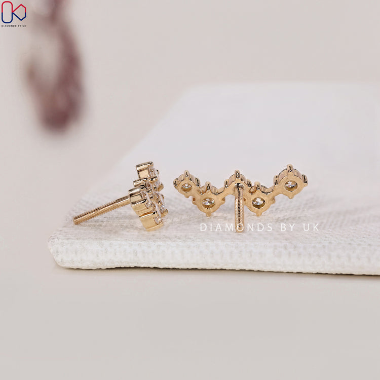 Secure screw back earrings for comfort and elegance.
