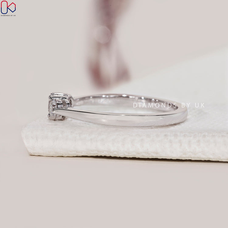 Customise your wedding band with three round lab grown diamonds.
