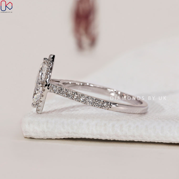 Handmade jewellery showcasing a marquise diamond for a unique touch.
