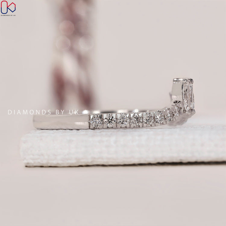 IGI certified Tiara wedding band with high-quality diamonds for lasting beauty.
