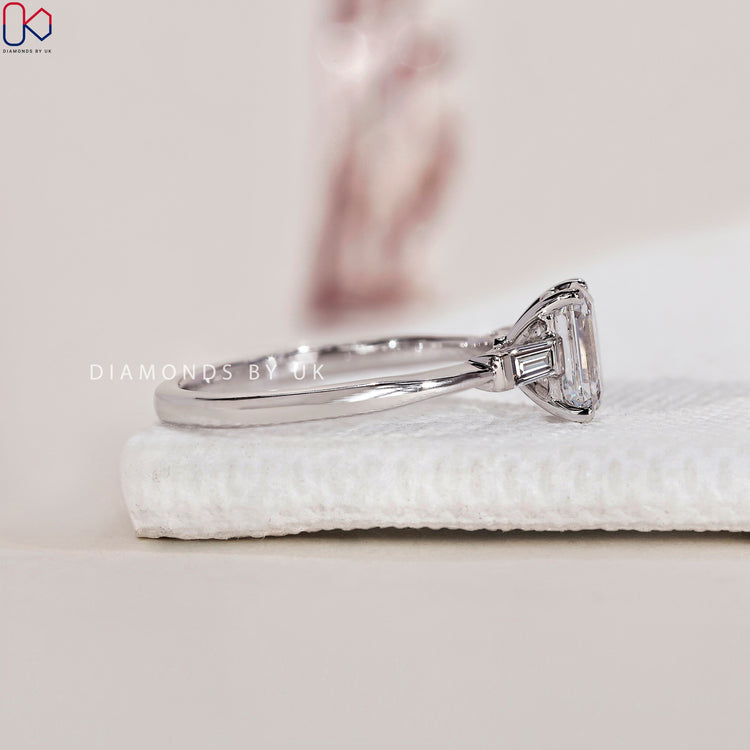 Lab Grown Diamond 3 Stone Diamond Ring with eco-friendly elegance.
