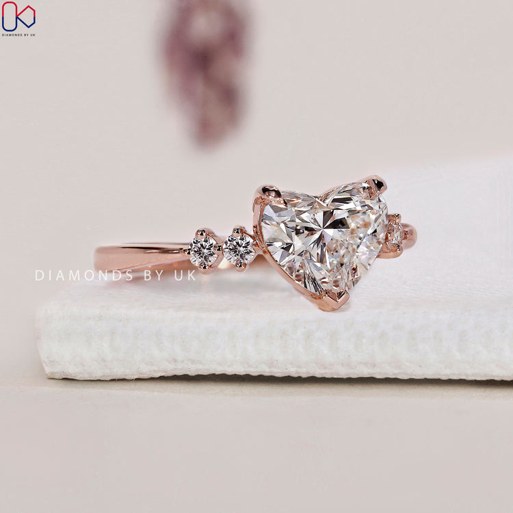 Elegant rose gold engagement ring with diamonds
