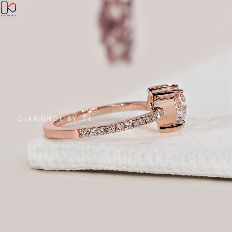 Heart Shaped Diamond Ring In Pave Setting