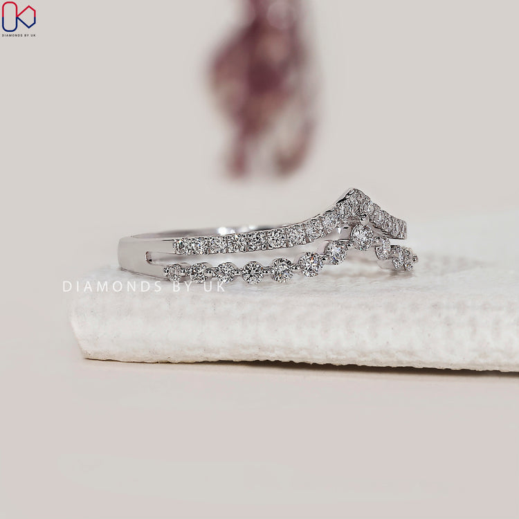 Buy diamond band with double row diamond band finish.
