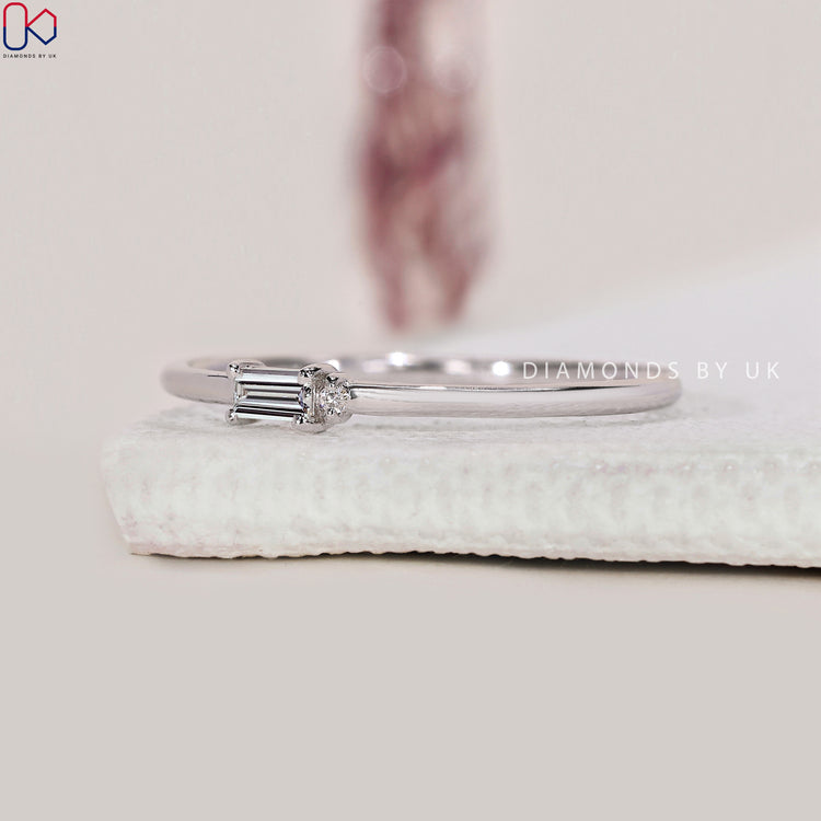 Buy diamond band designed with morse code wedding band features.
