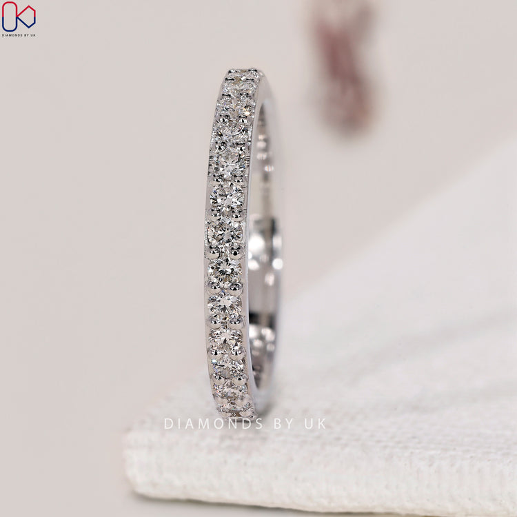 White Gold Wedding Band featuring brilliant diamonds for a luxurious look.
