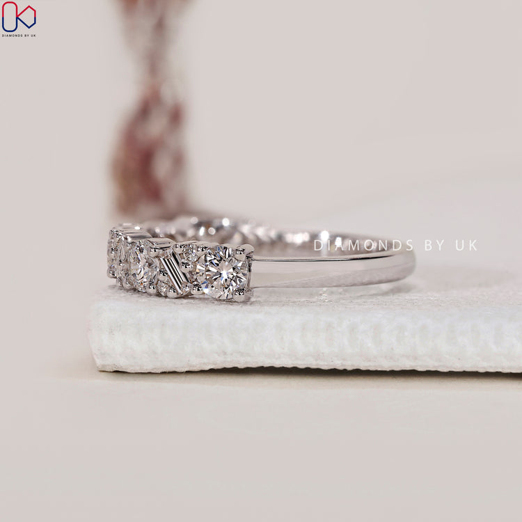 Wedding band UK with lab grown diamonds.
