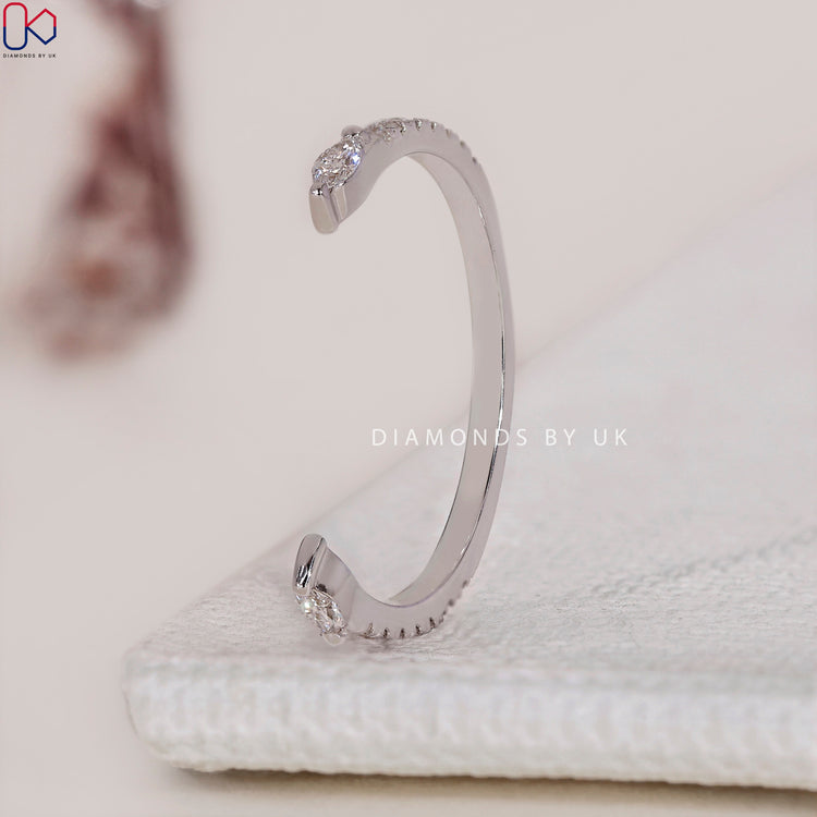 Marquise and round diamond band with a stunning mix of shapes.
