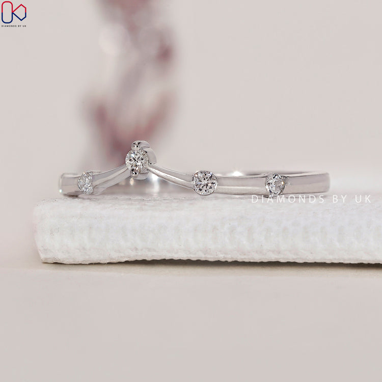 Classic white gold wedding band with a polished finish.