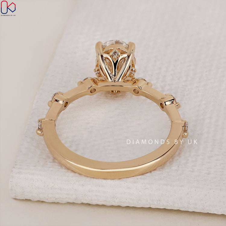 Yellow gold ring with a warm glow.
