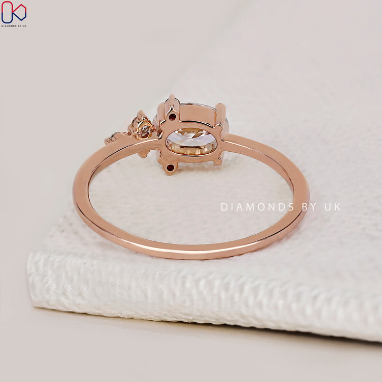 Handmade jewellery engagement ring in rose gold.
