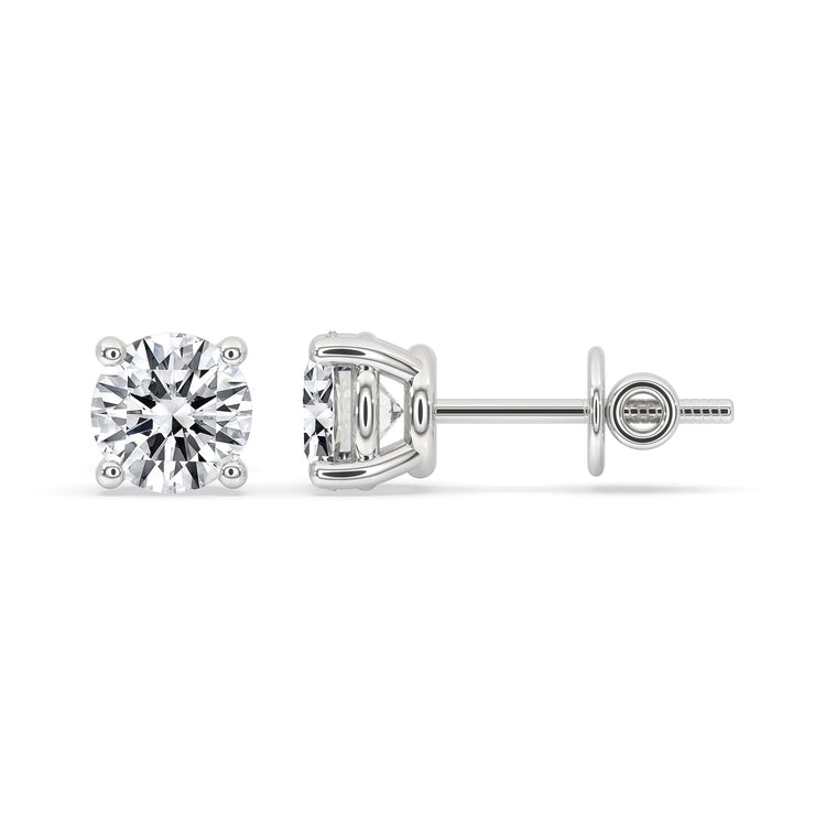 925 Silver Earrings - 5 MM Round Moissanite