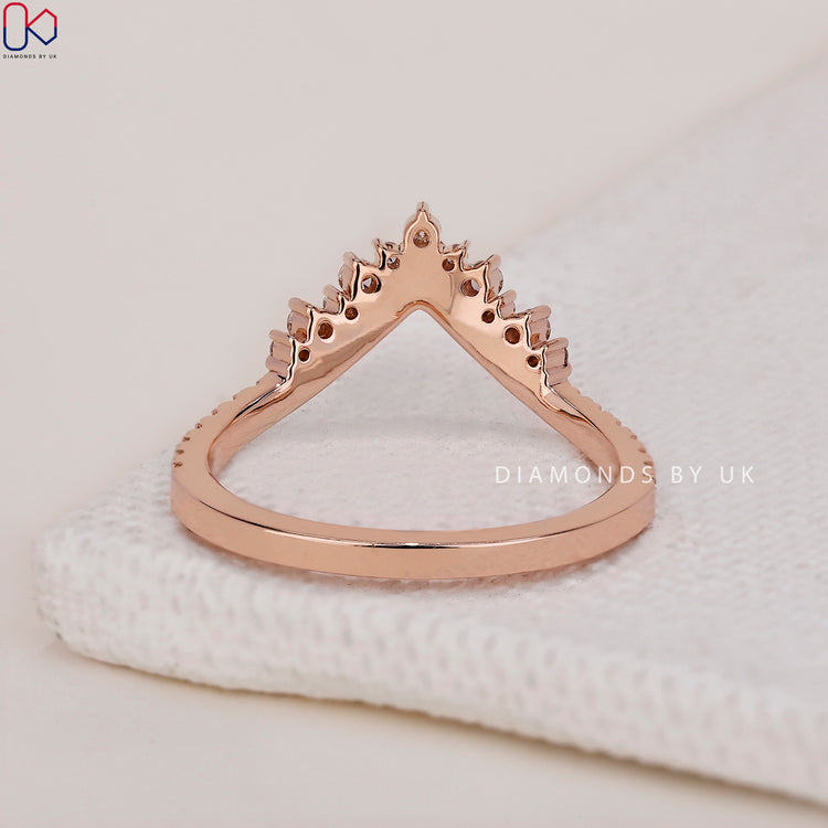 Lab grown diamond wedding band featuring eco-friendly and ethical gems.