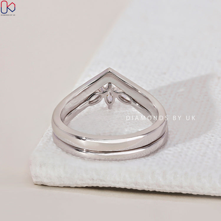 Marquise diamond wedding band showcasing a unique and classic look
